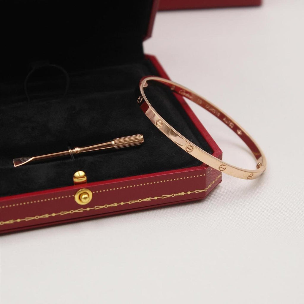 Cartier LOVE Small Model Bracelets with Diamonds in Rose Gold, White Gold and Yellow Gold