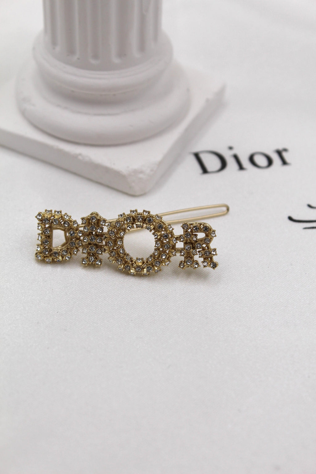 Dior Crystal Logo Hair Clip