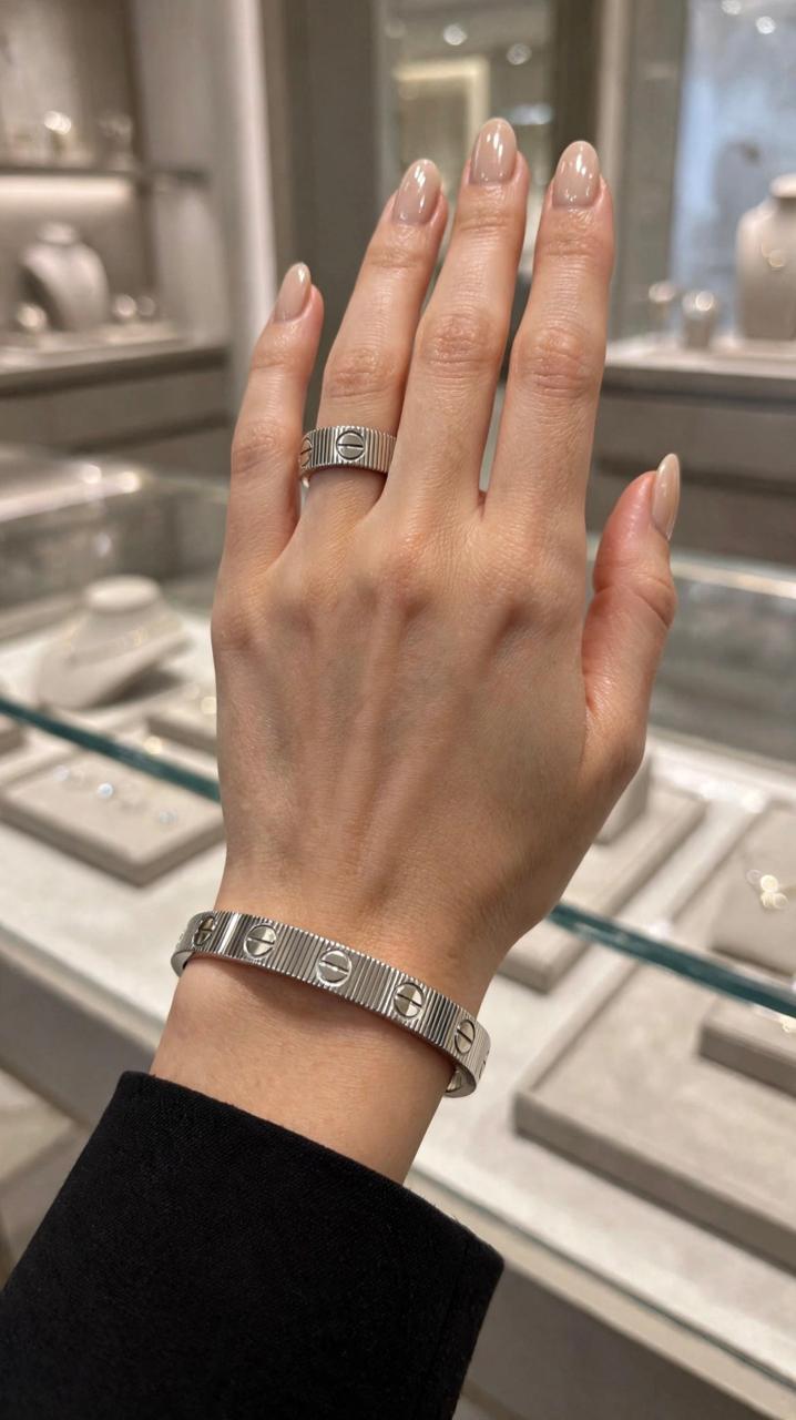 Cartier LOVE Unlimited Bracelet and Ring in White Gold