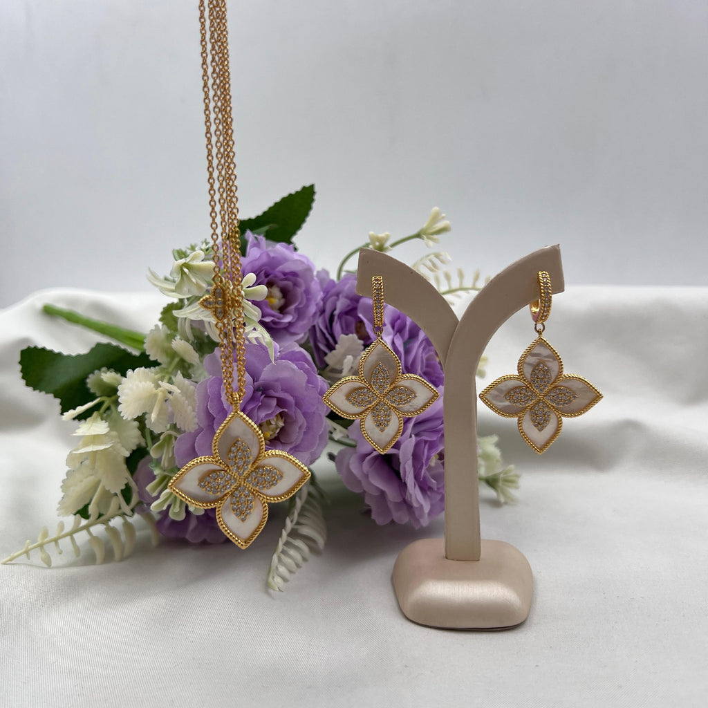 Roberto Coin Princess Flower Necklace & Earrings Set