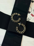 Chanel-Inspired Gold CC Open Hoop Earrings