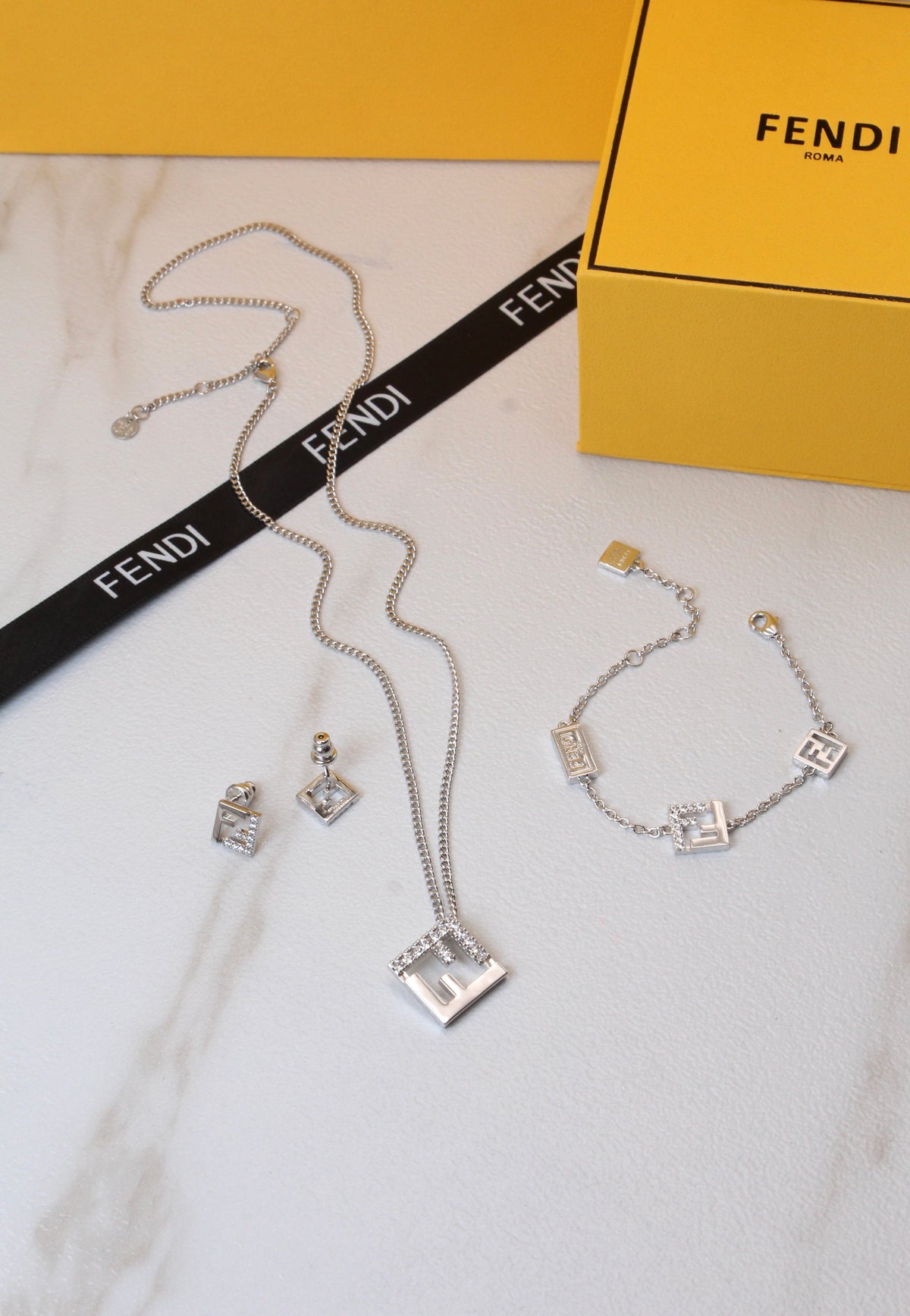 Fendi F Is Fendi Crystal Jewelry Set