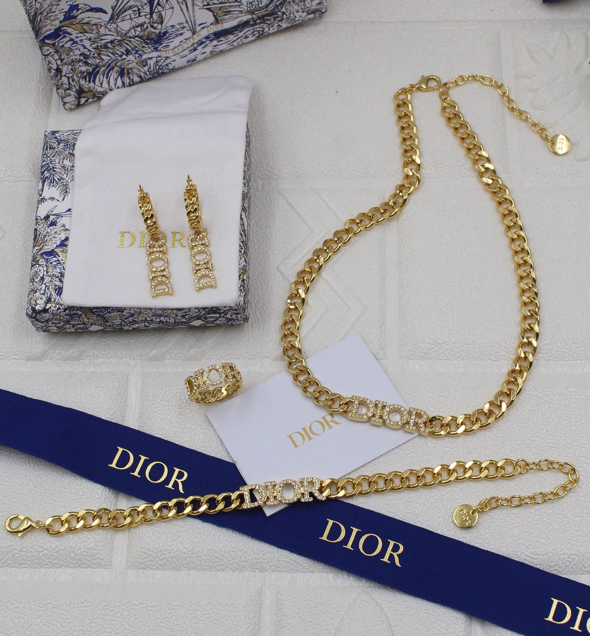 Dior CD Gold Jewelry Set