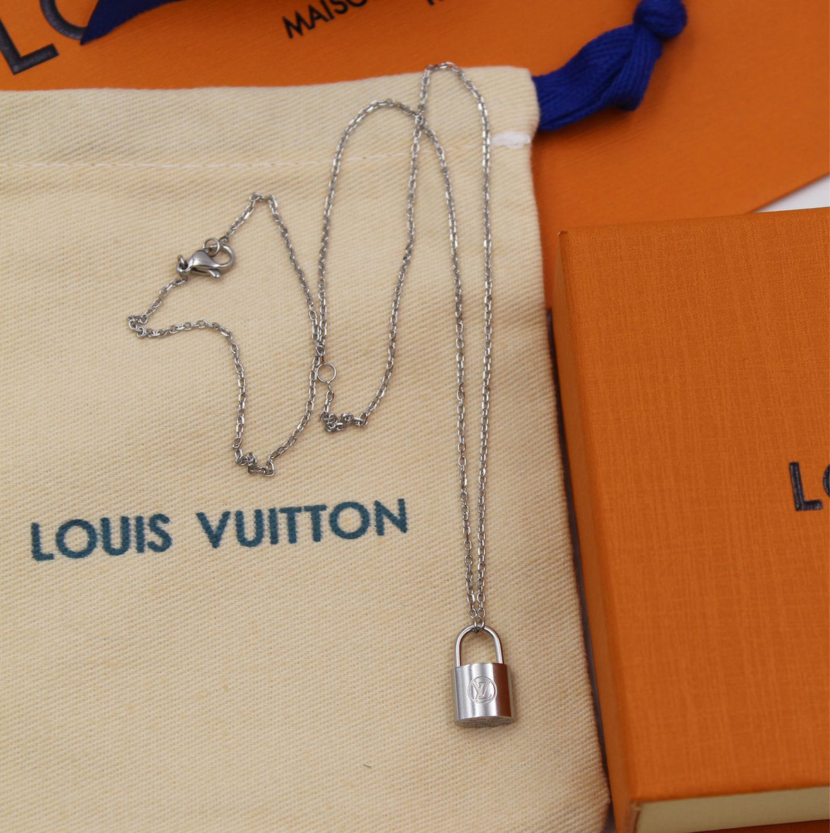 Louis Vuitton Lock Me Necklace Silver