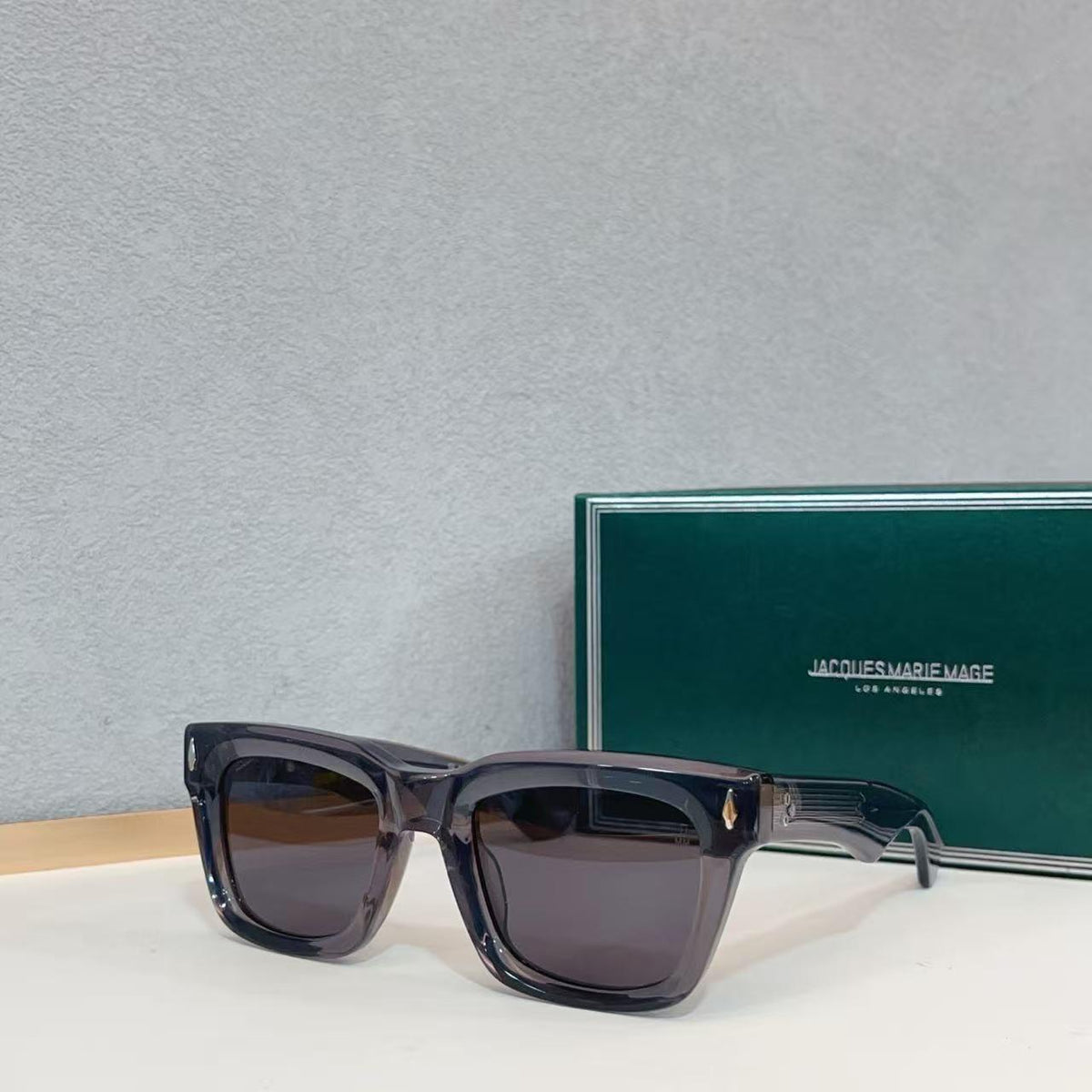 Jacques Marie Mage Bold Square Metal Accent Sunglasses
