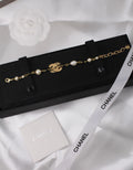 Chanel-Inspired Gold CC Pearl Bracelet