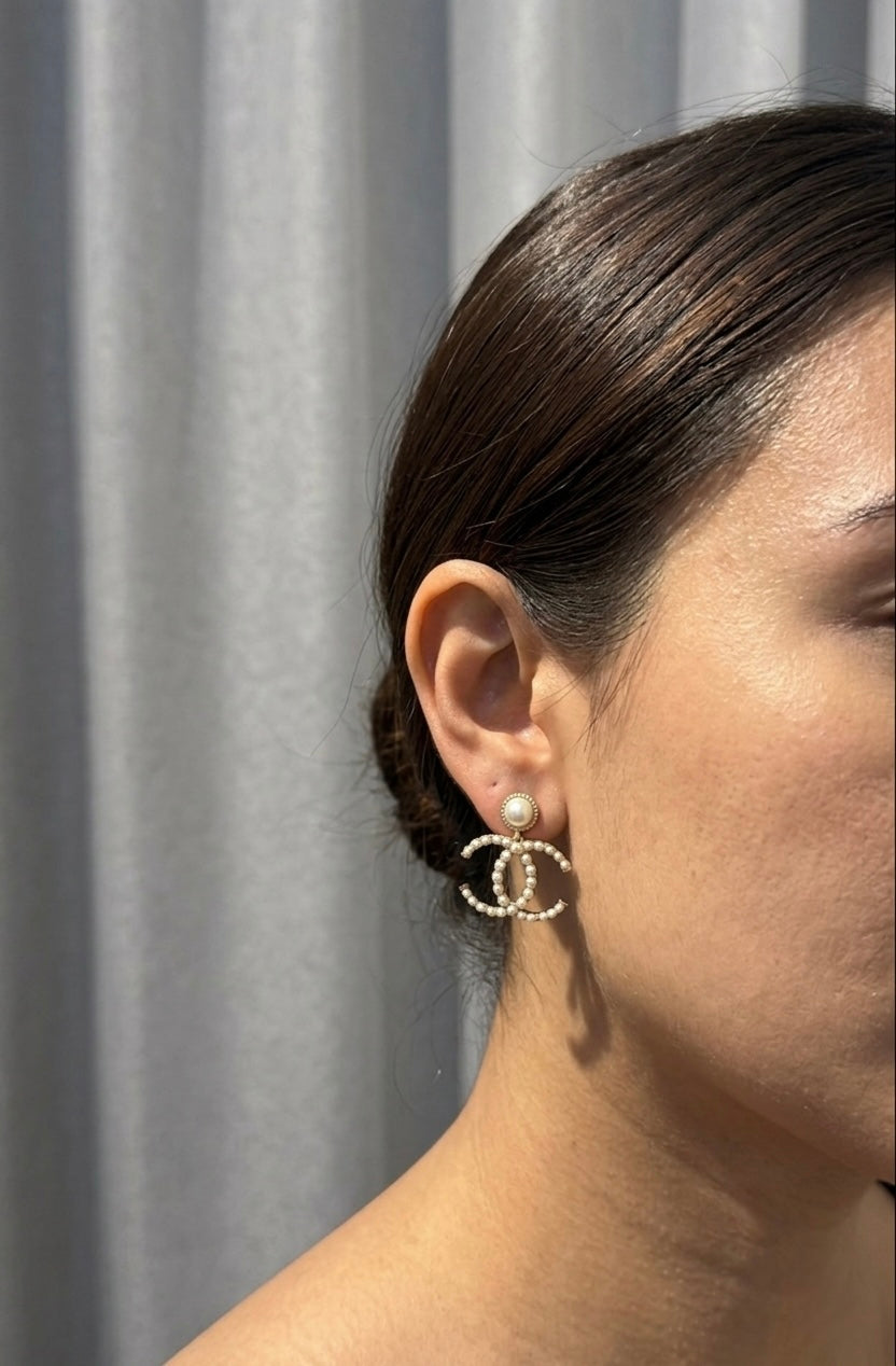 Chanel CC Logo Earrings