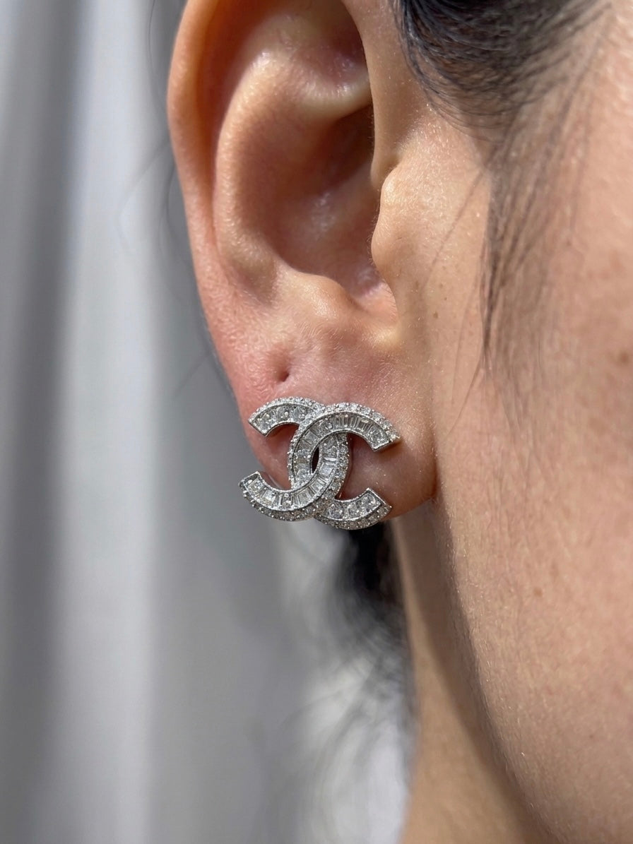 Chanel CC Logo Earrings