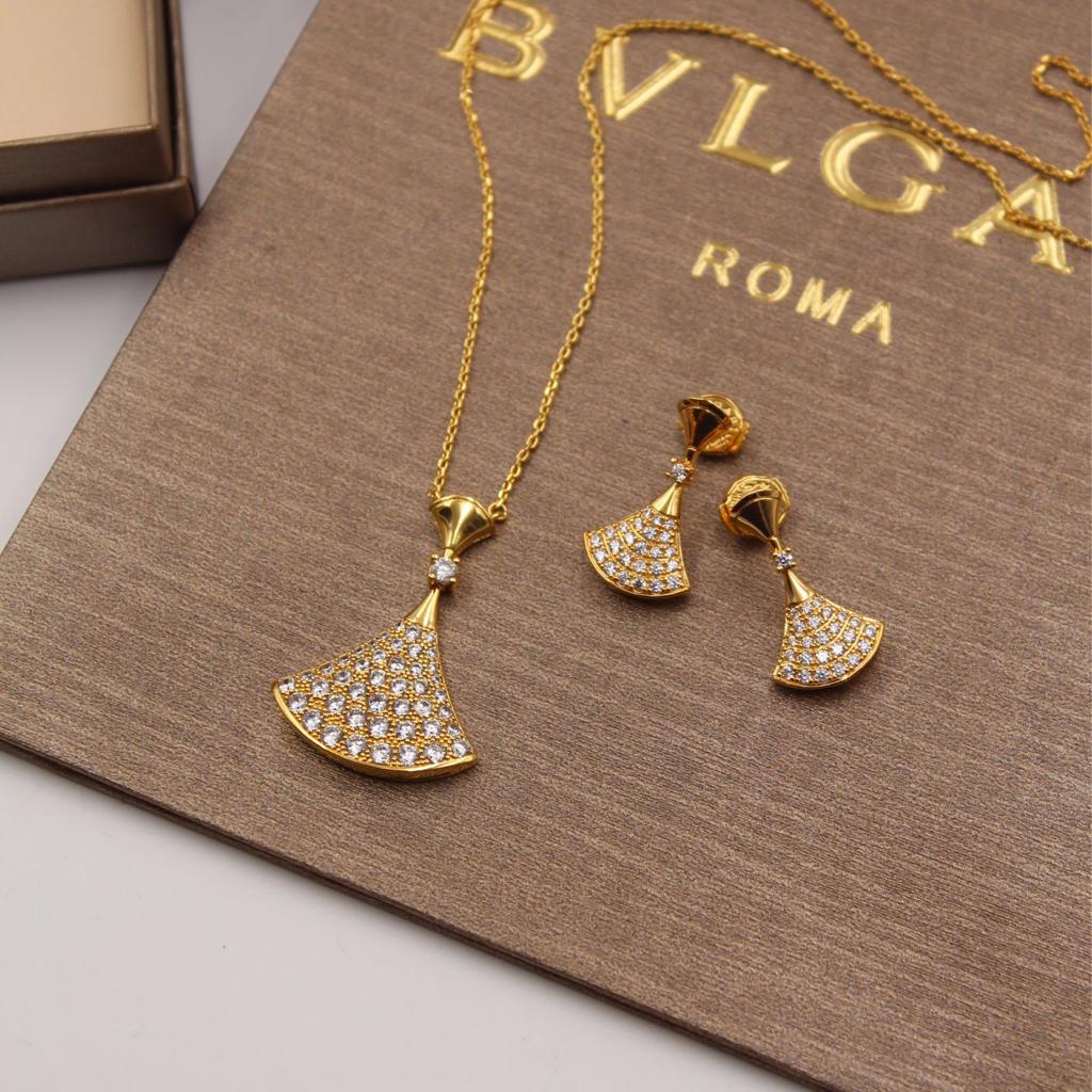 BVLGARI Divas' Dream Silver-Tone Pave Necklace and Earrings Set