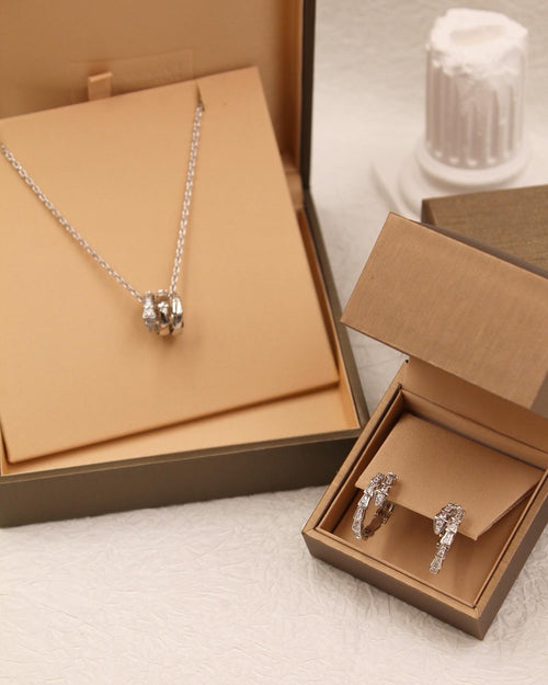 BVLGARI -Tone Pendant and Earrings Set