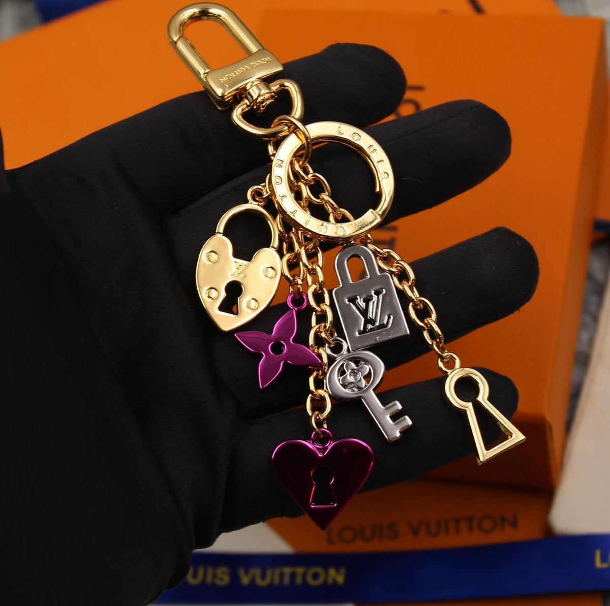 LV Initials Bag Charm and Key Holder