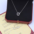 Cartier Silver Tone Embellished Circle Necklace and Hoop Earrings Set