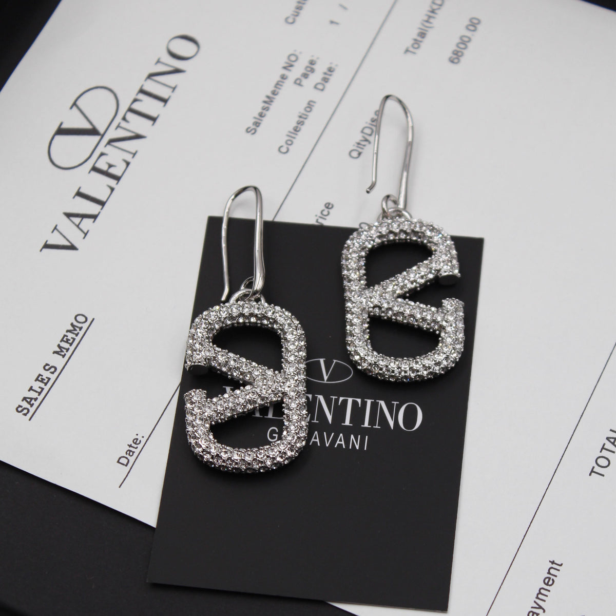 Valentino Garavani VLogo Signature Crystal Drop Earrings