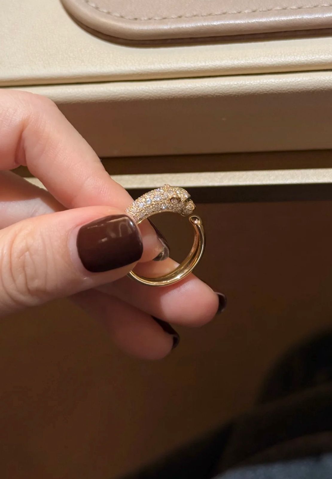 Cartier Pave Panther Head Ring