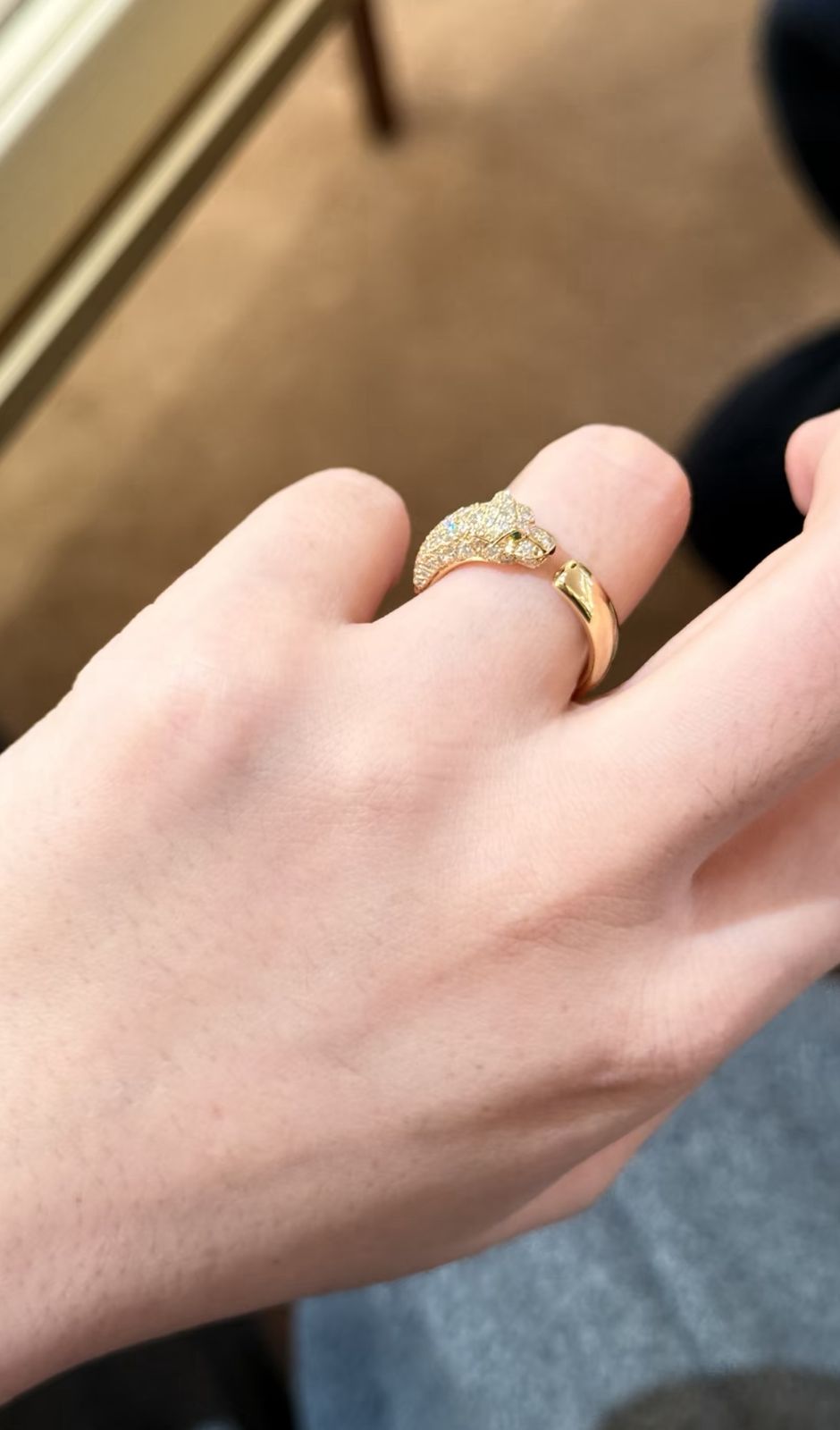 Cartier Pave Panther Head Ring