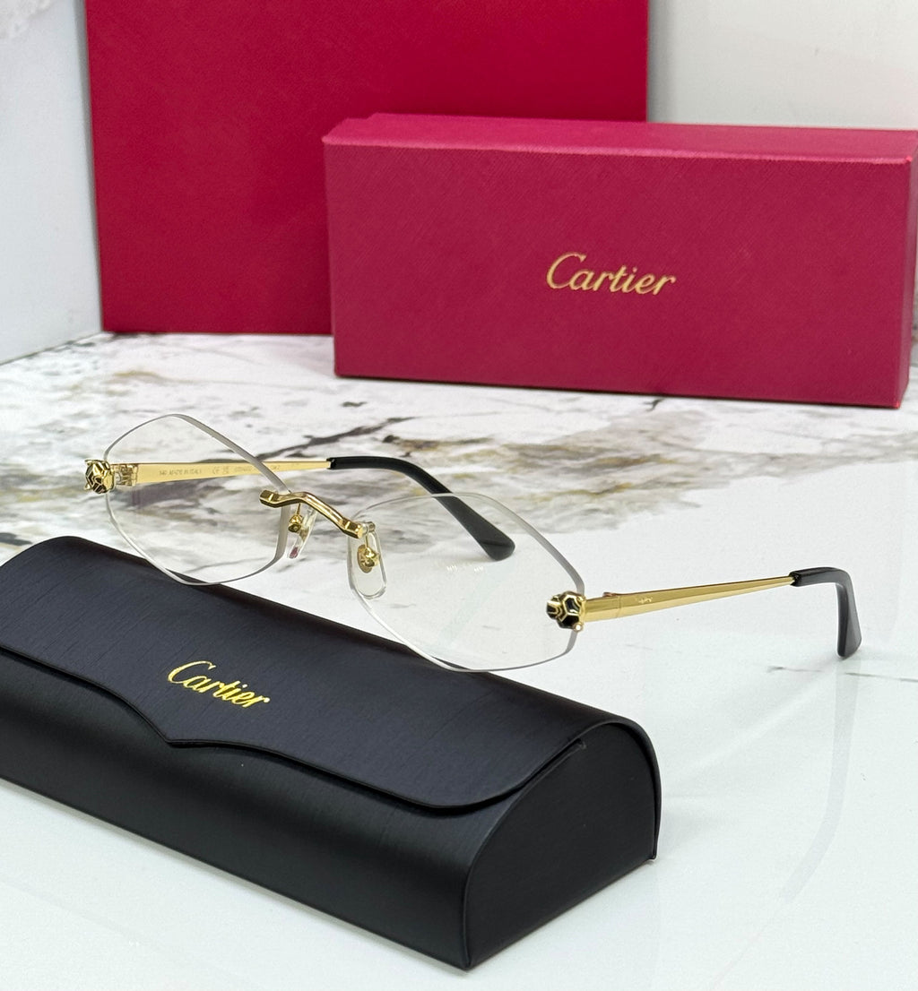 Cartier Rimless Geometric Clear Glasses