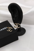 CHANEL – Gold CC Stud Earrings
