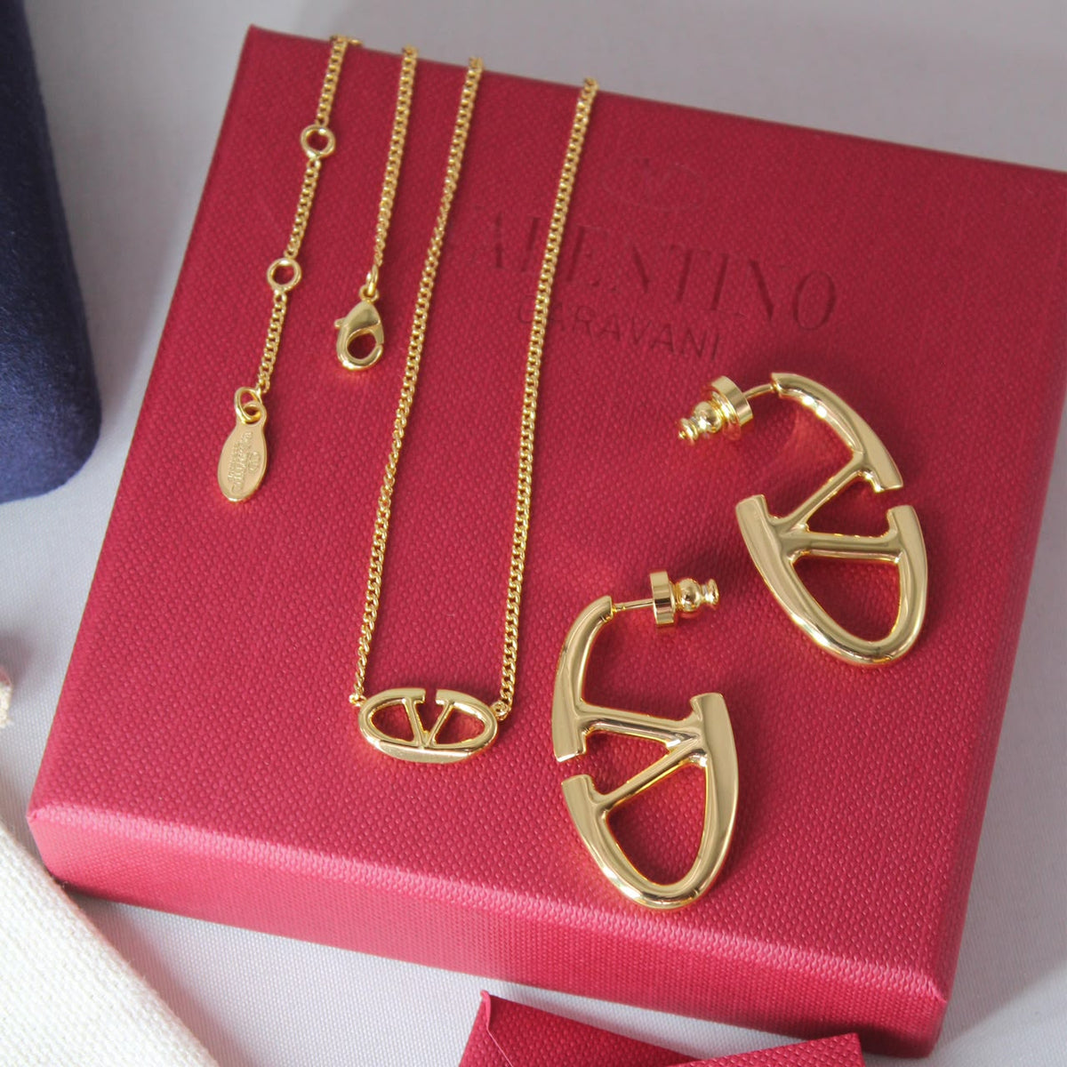 Valentino Garavani VLogo Gold Jewelry Set