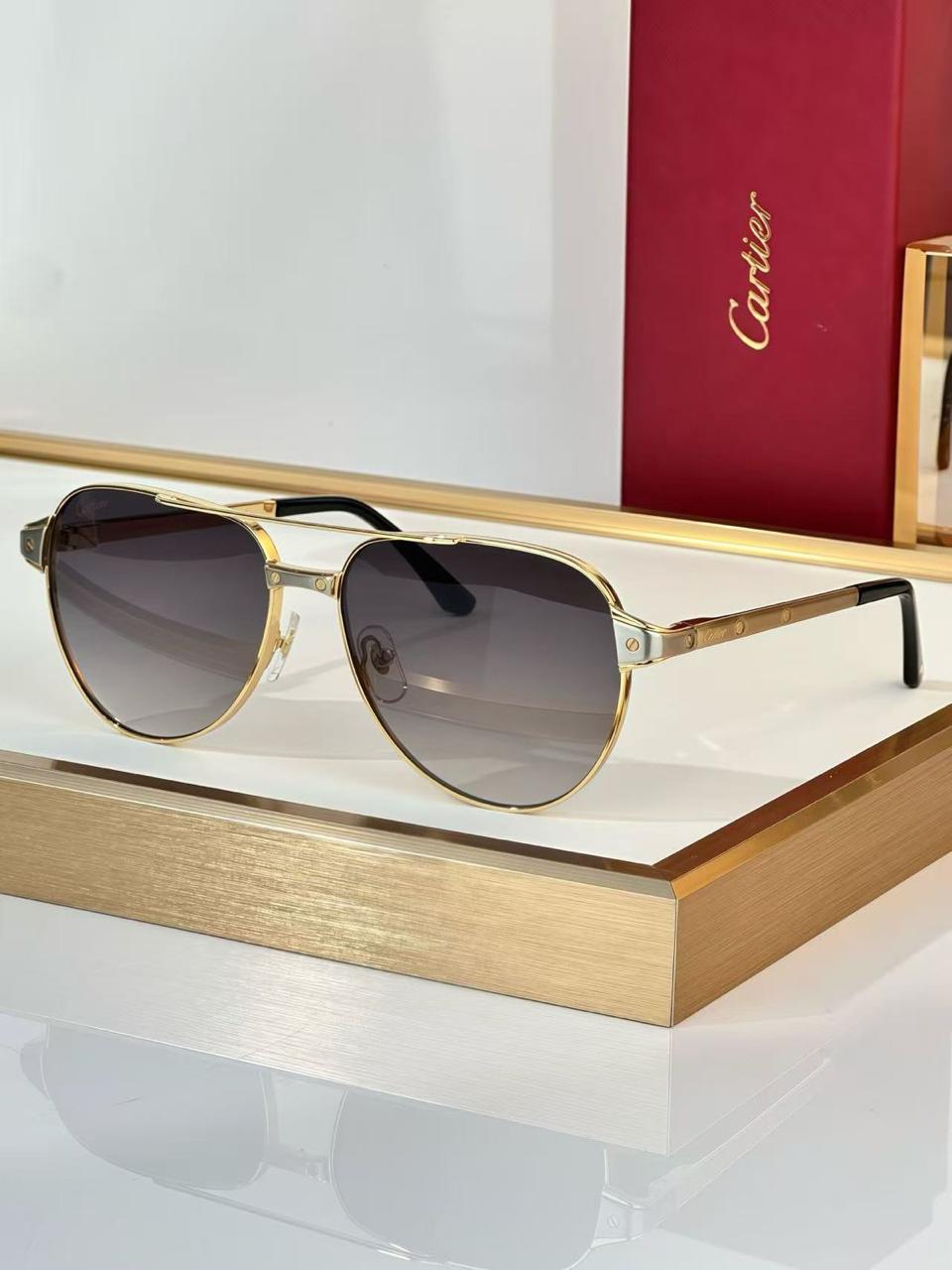 Cartier Double Bridge Aviator Sunglasses