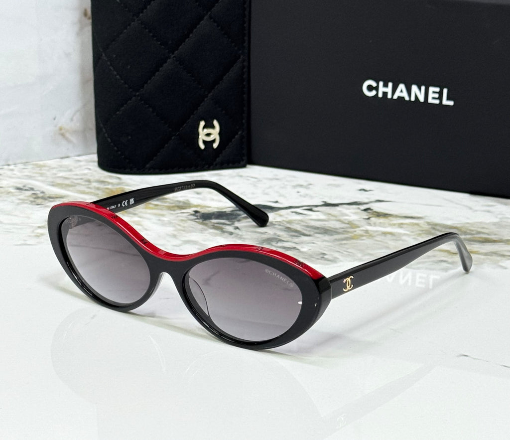 Chanel Two-Tone Cat-Eye / Oval Sunglasses