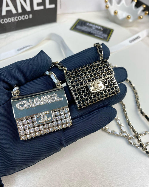 CHANEL - Crystal Bag Pendant Necklace