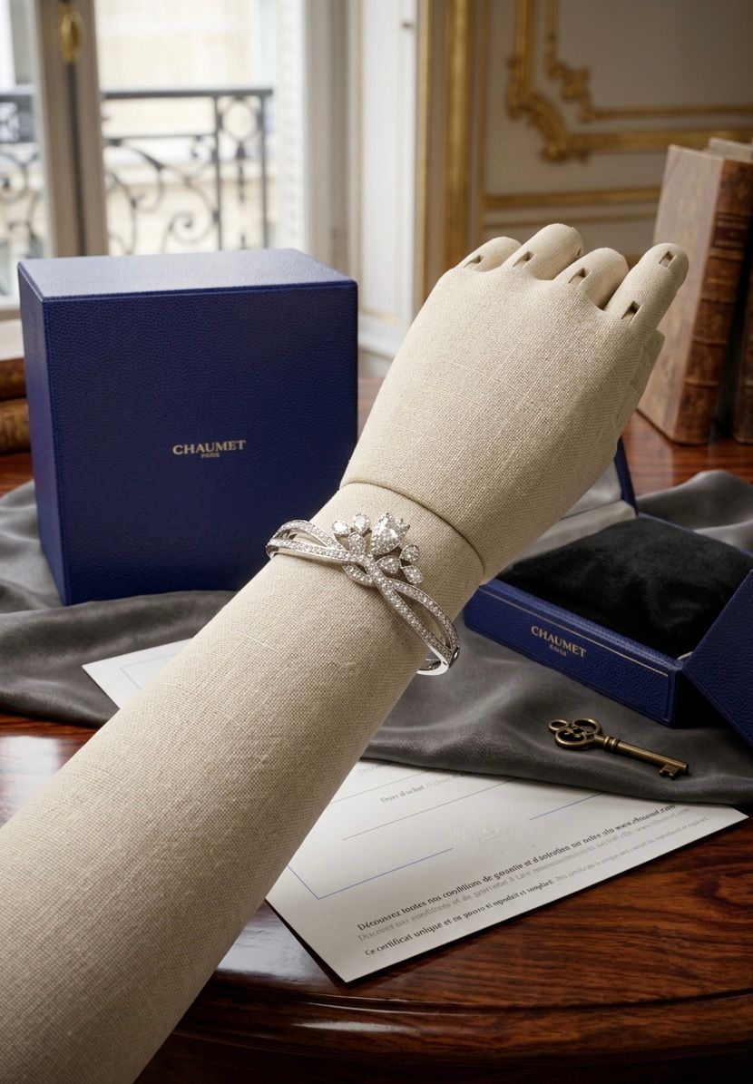 CHAUMET - Silver Teardrop Bracelet and Ring Set