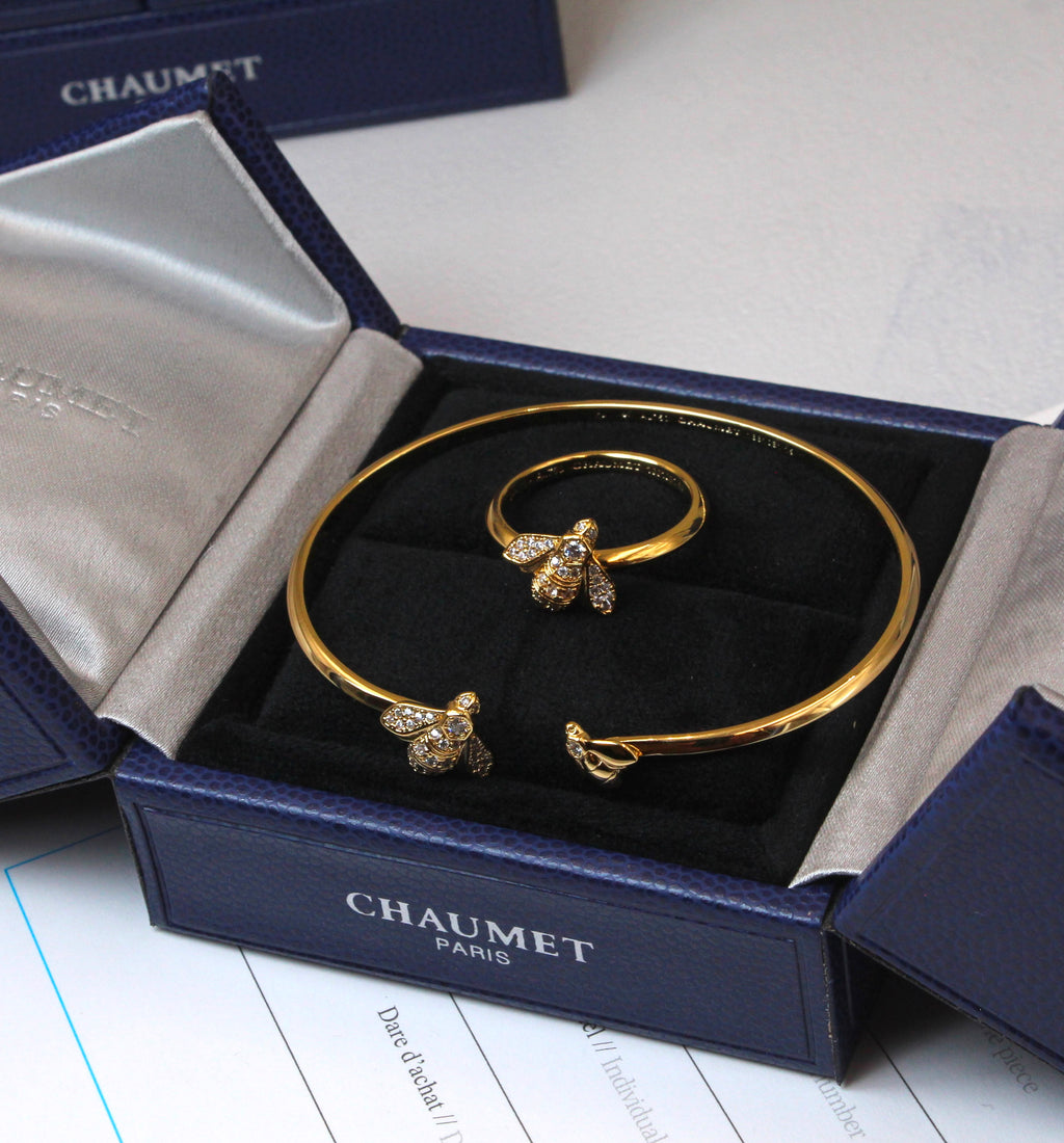 CHAUMET - Gold Bee Bracelet and Ring Set
