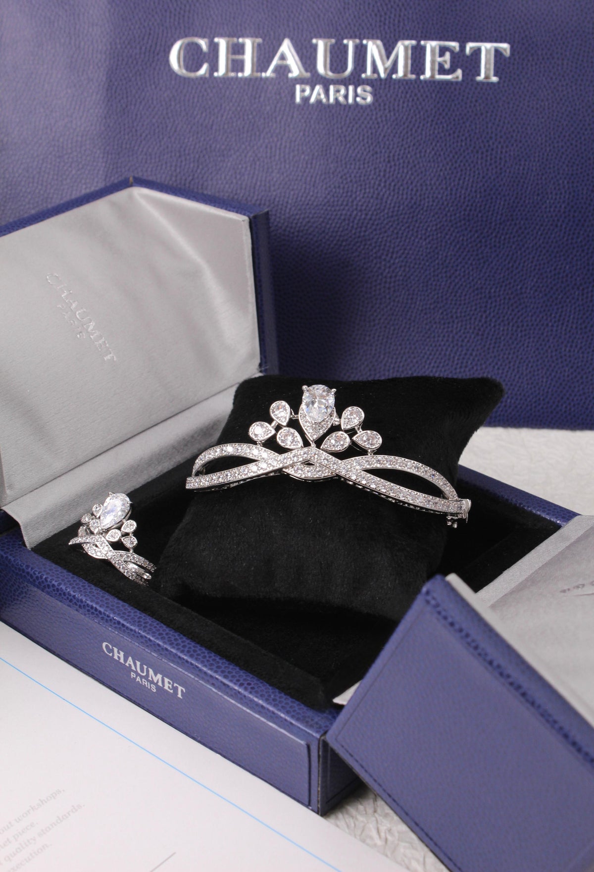 CHAUMET - Silver Teardrop Bracelet and Ring Set