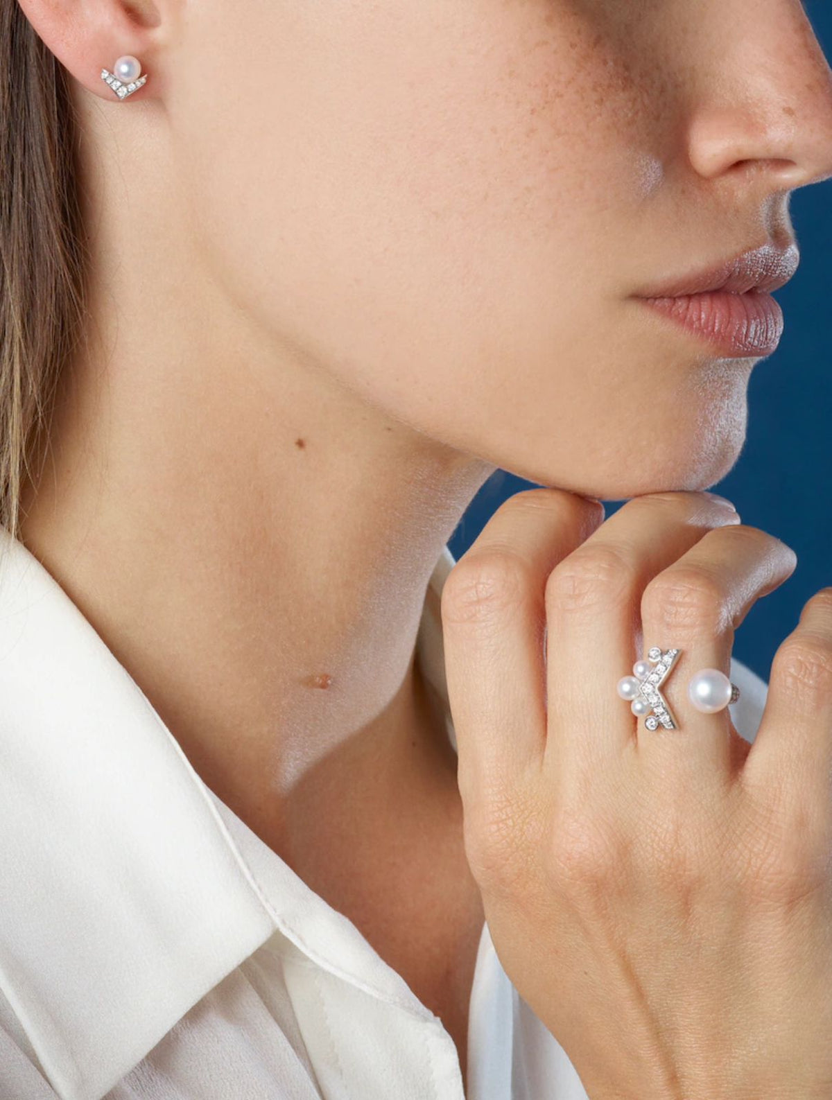 CHAUMET - Long Necklace Ring and Earrings Set