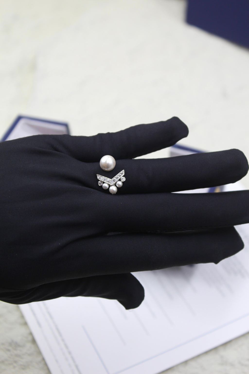 CHAUMET - Long Necklace Ring and Earrings Set