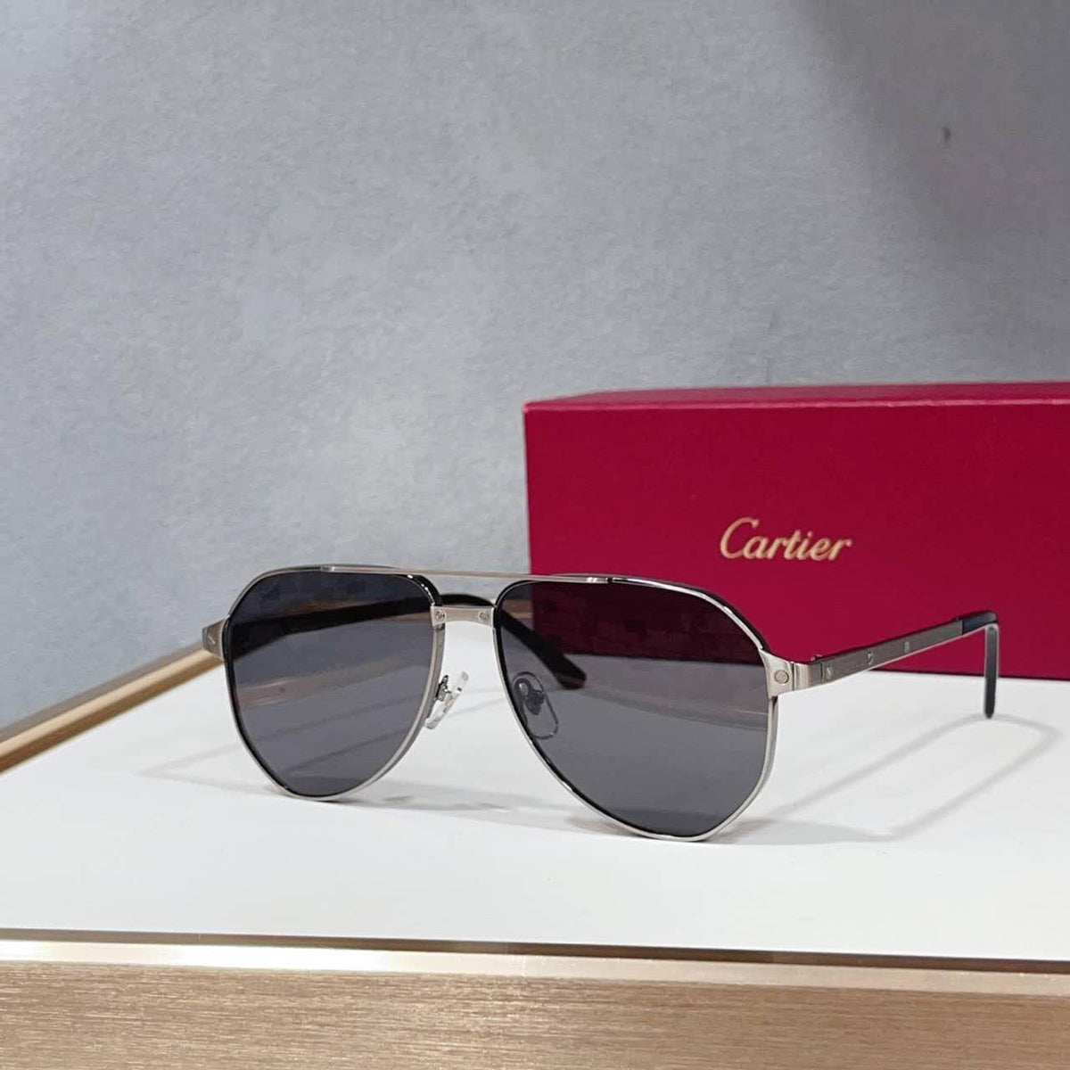 Cartier Double Bridge Aviator Sunglasses