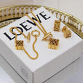 LOEWE Anagram Pendant Necklace and Earrings Set