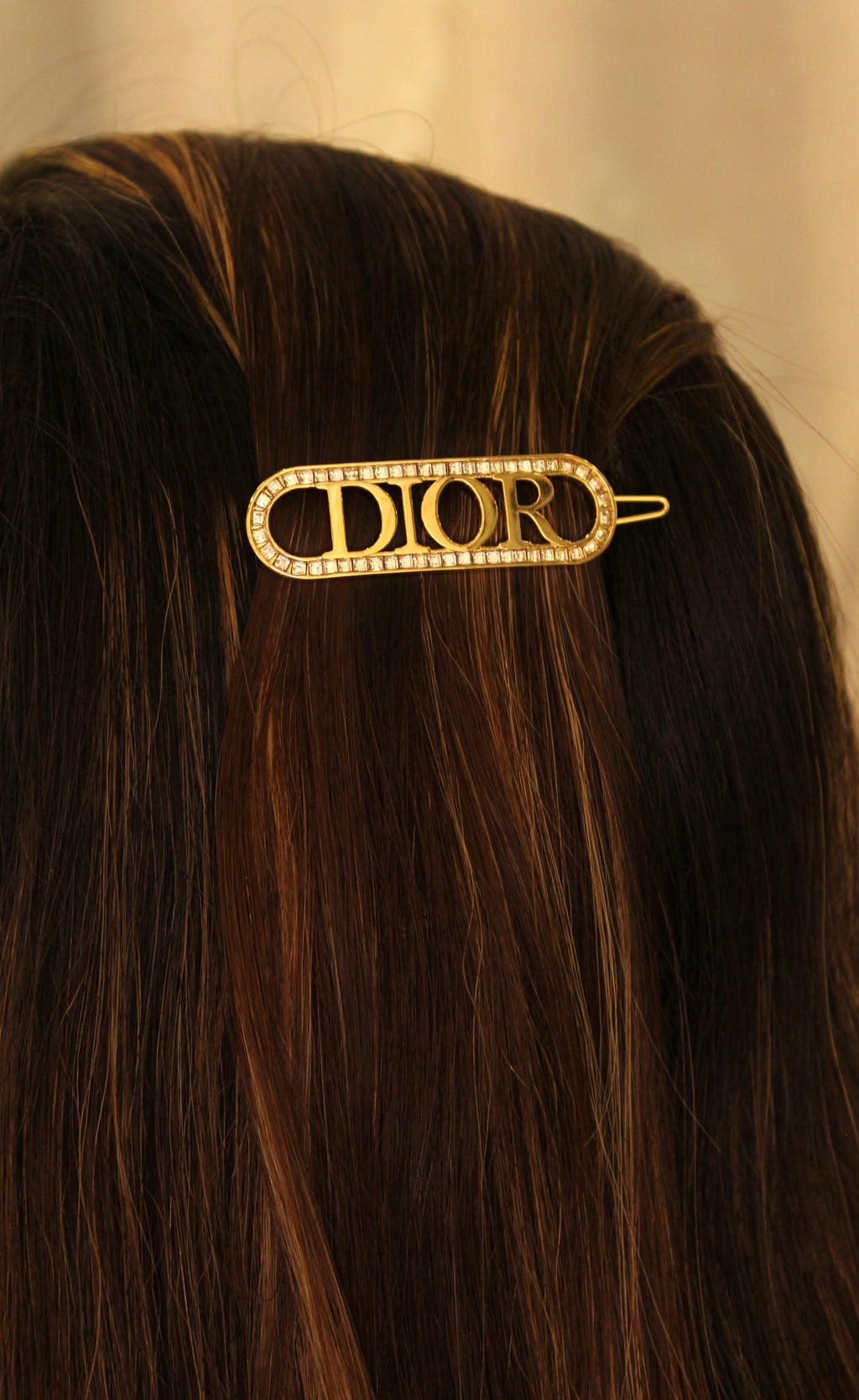 Dior Crystal Logo Hair Clip