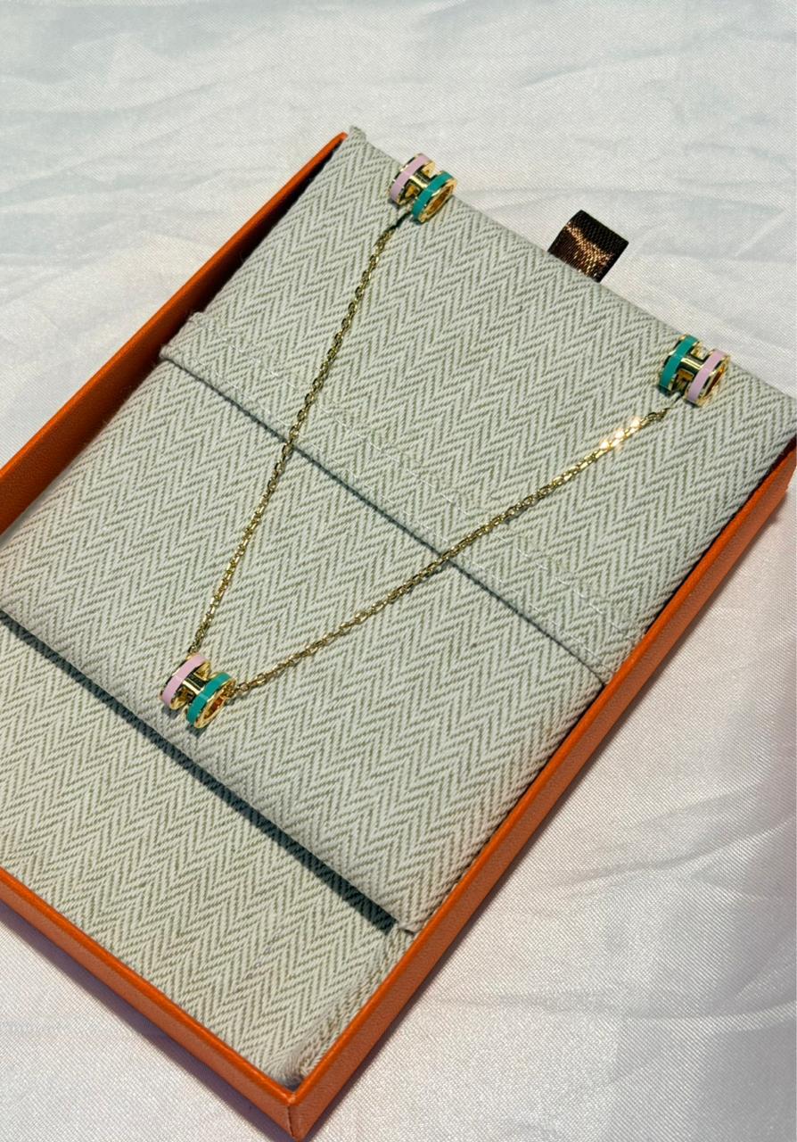 Hermès Pop H Necklace and Earrings Jewelry Set