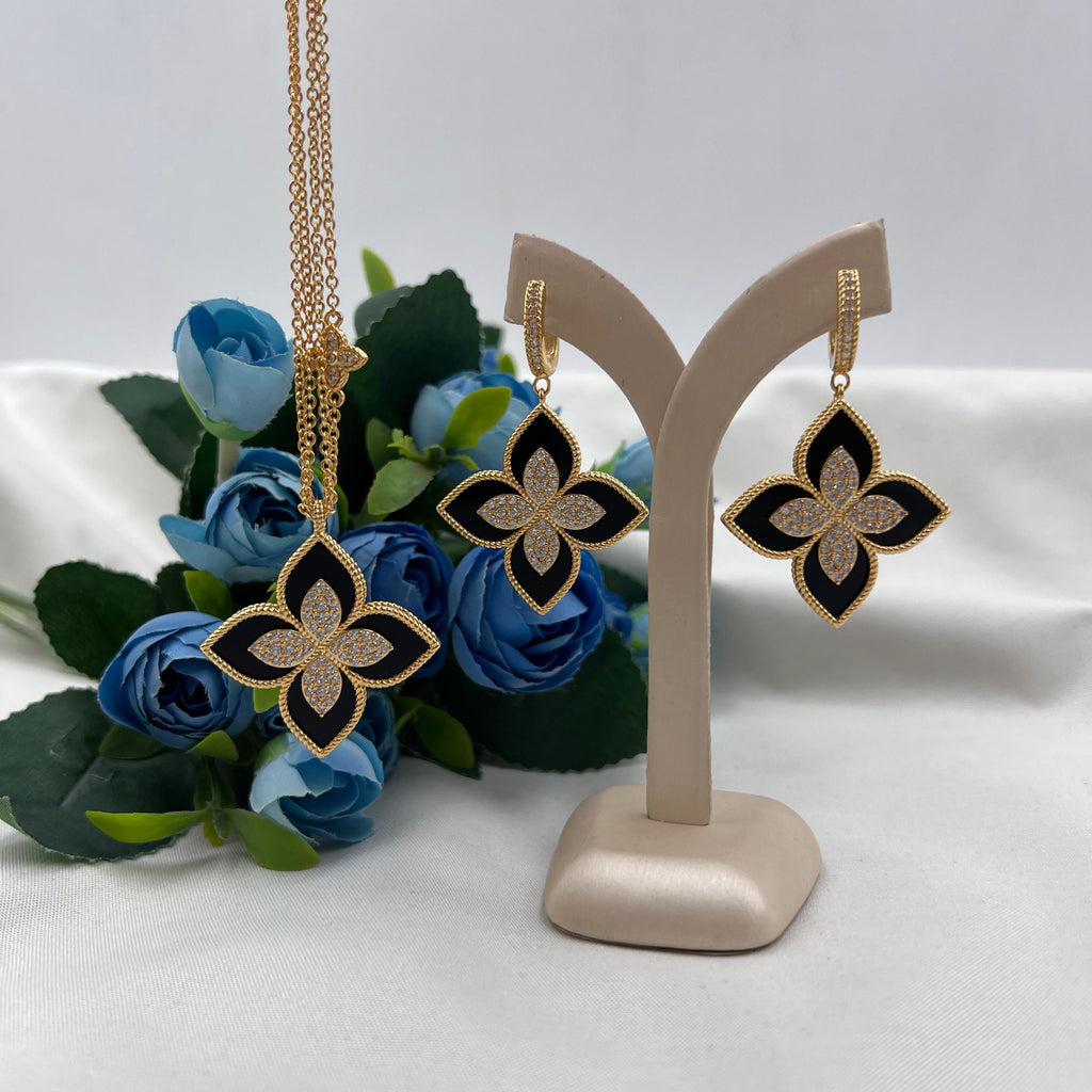 Roberto Coin Princess Flower Necklace & Earrings Set