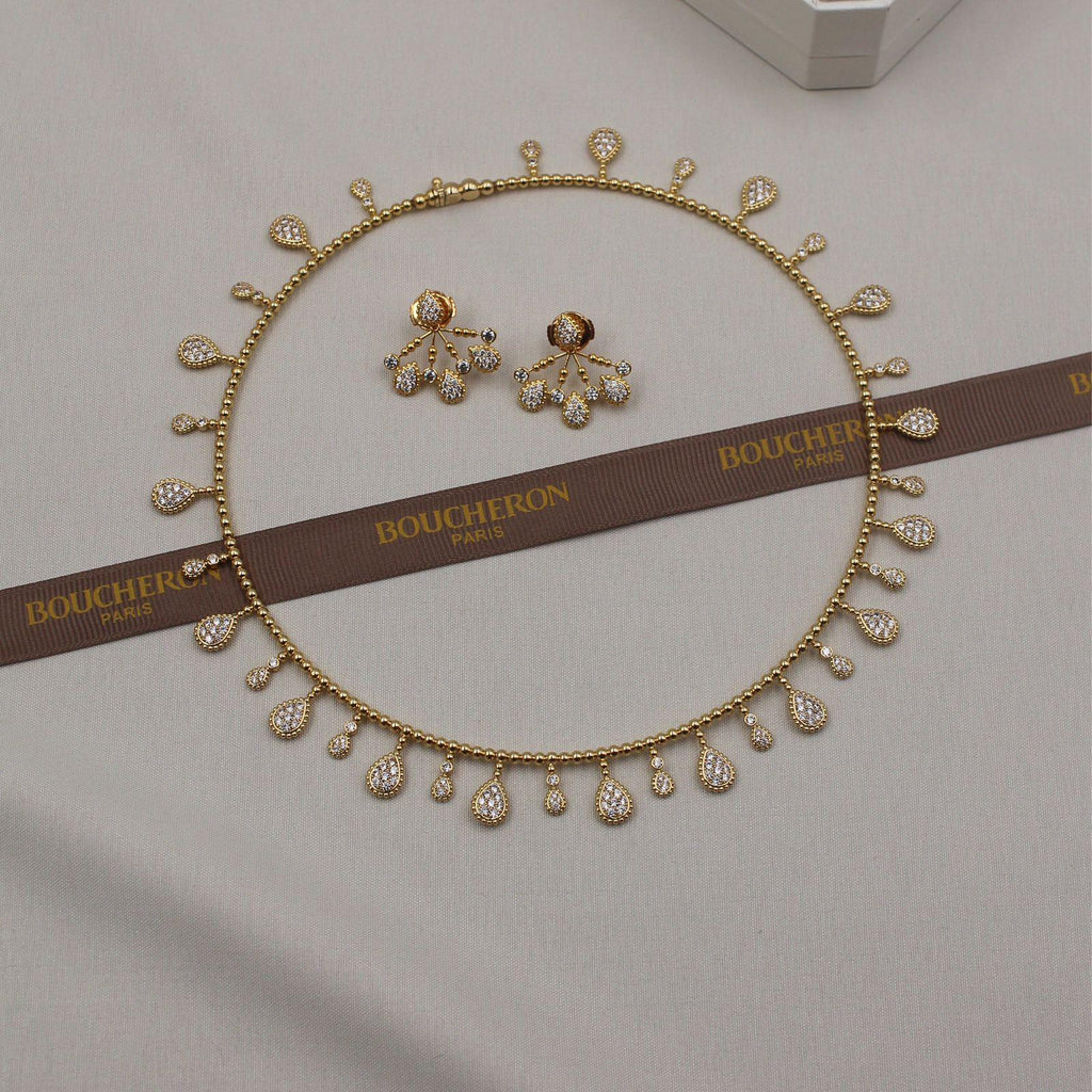 Boucheron Paris Diamond Necklace & Earrings S