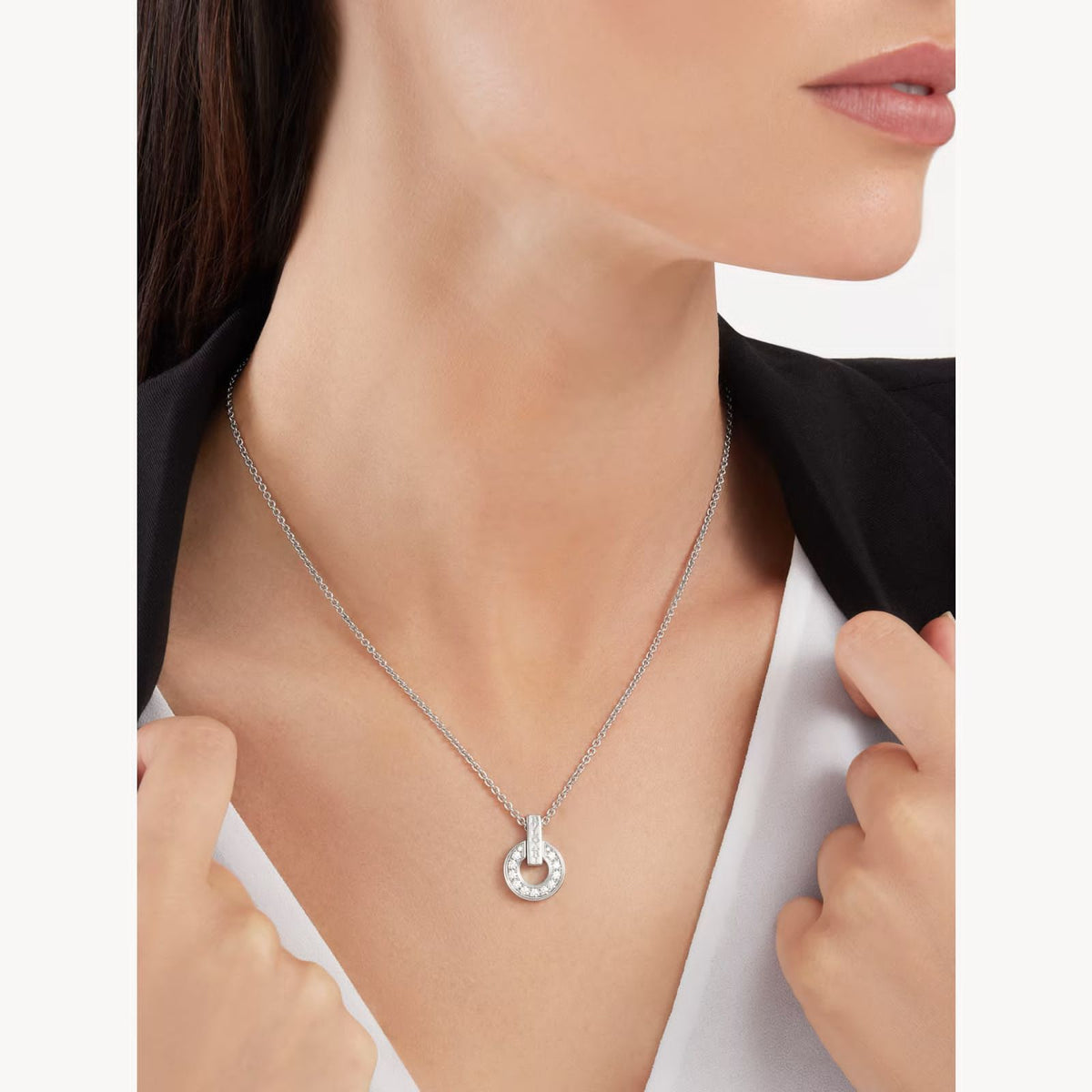 BVLGARI Circular Pendant Necklace and Earrings Set