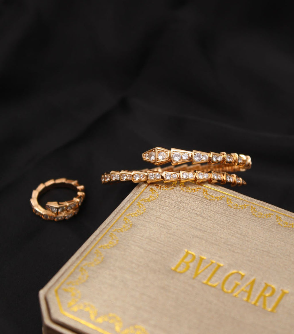 BVLGARI Segmented Wrap Bracelet and Ring Set