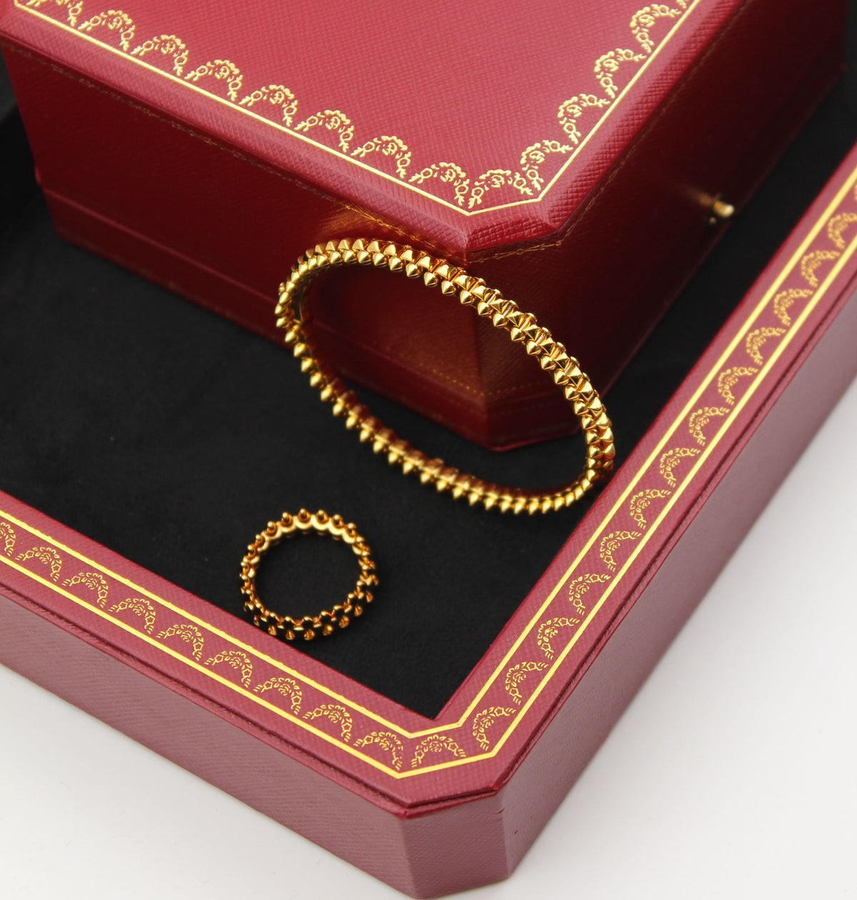 Cartier Gold Tone Clash Bracelet and Ring Set