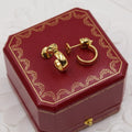 Cartier Gold Tone Panther Head Hoop Earrings