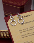 Cartier Silver Tone Double Circle Drop Earrings