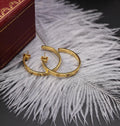Cartier Gold Tone Accent Screw Hoop Earrings