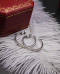 Cartier Silver Tone Accent Screw Hoop Earrings