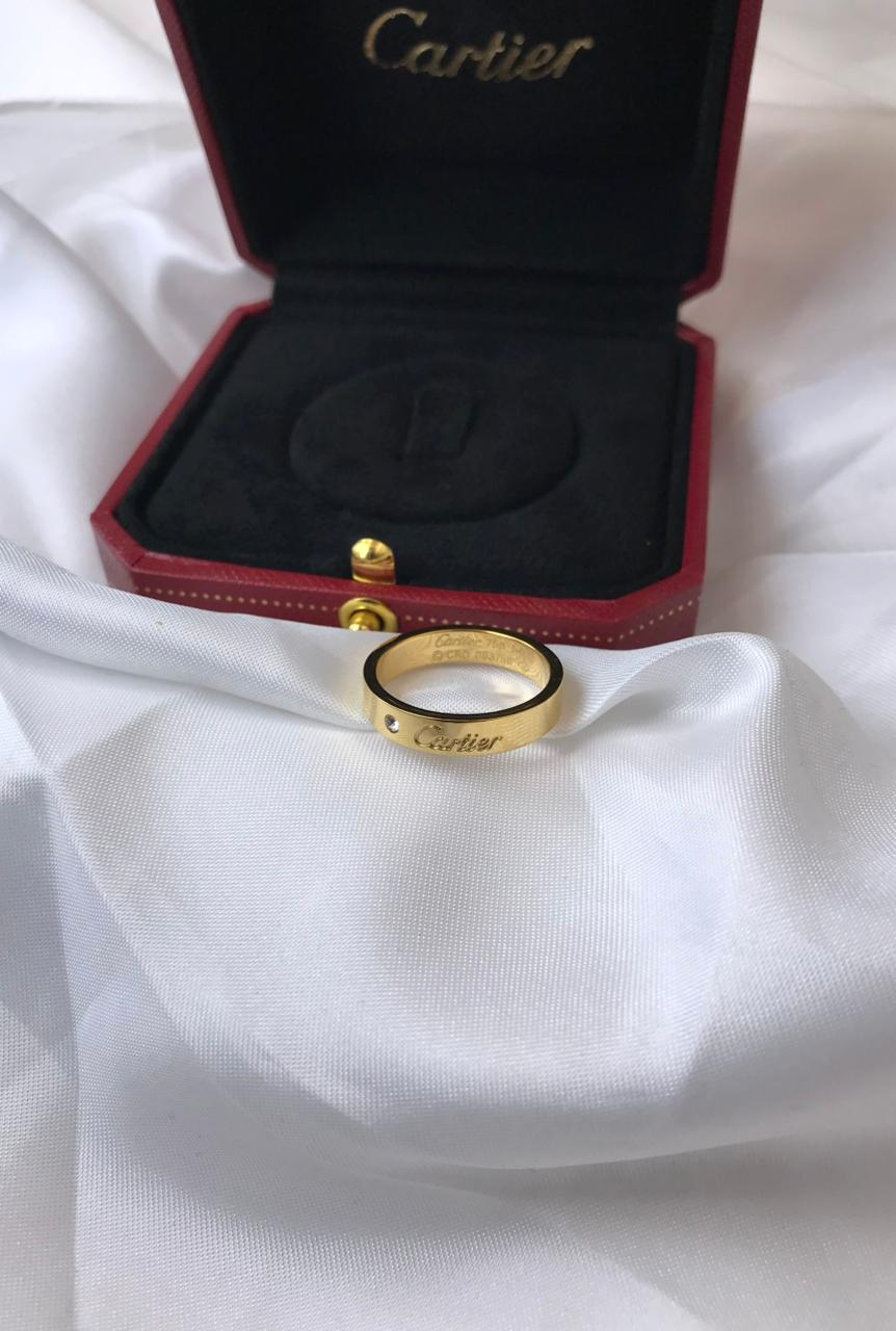 Cartier Gold Tone Signature Band Ring