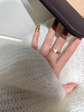 Cartier Rose Gold Tone Ribbed Screw Ring