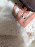 Cartier Silver Tone Ribbed Screw Ring