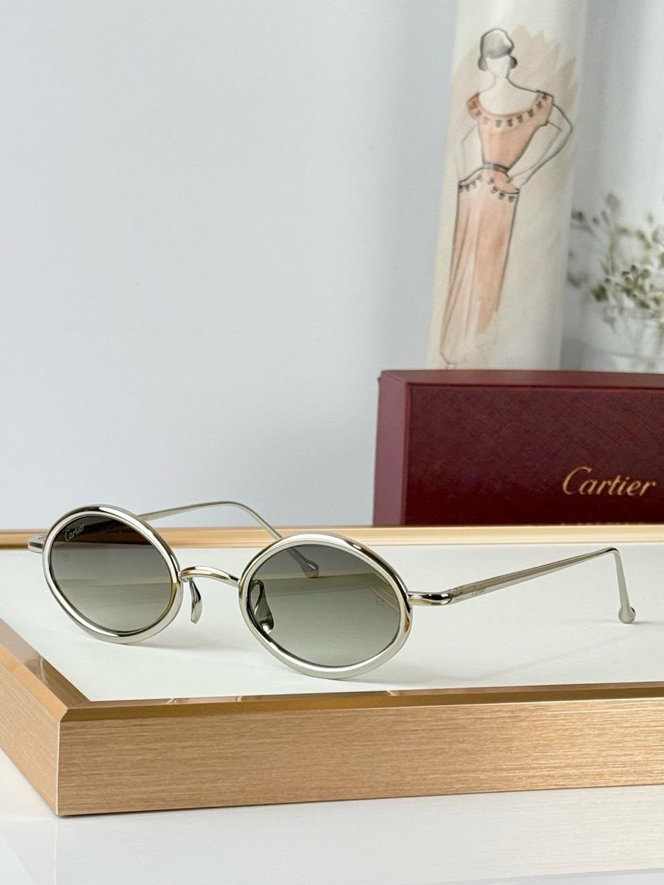 Cartier Oval Metal-Frame Eyewear