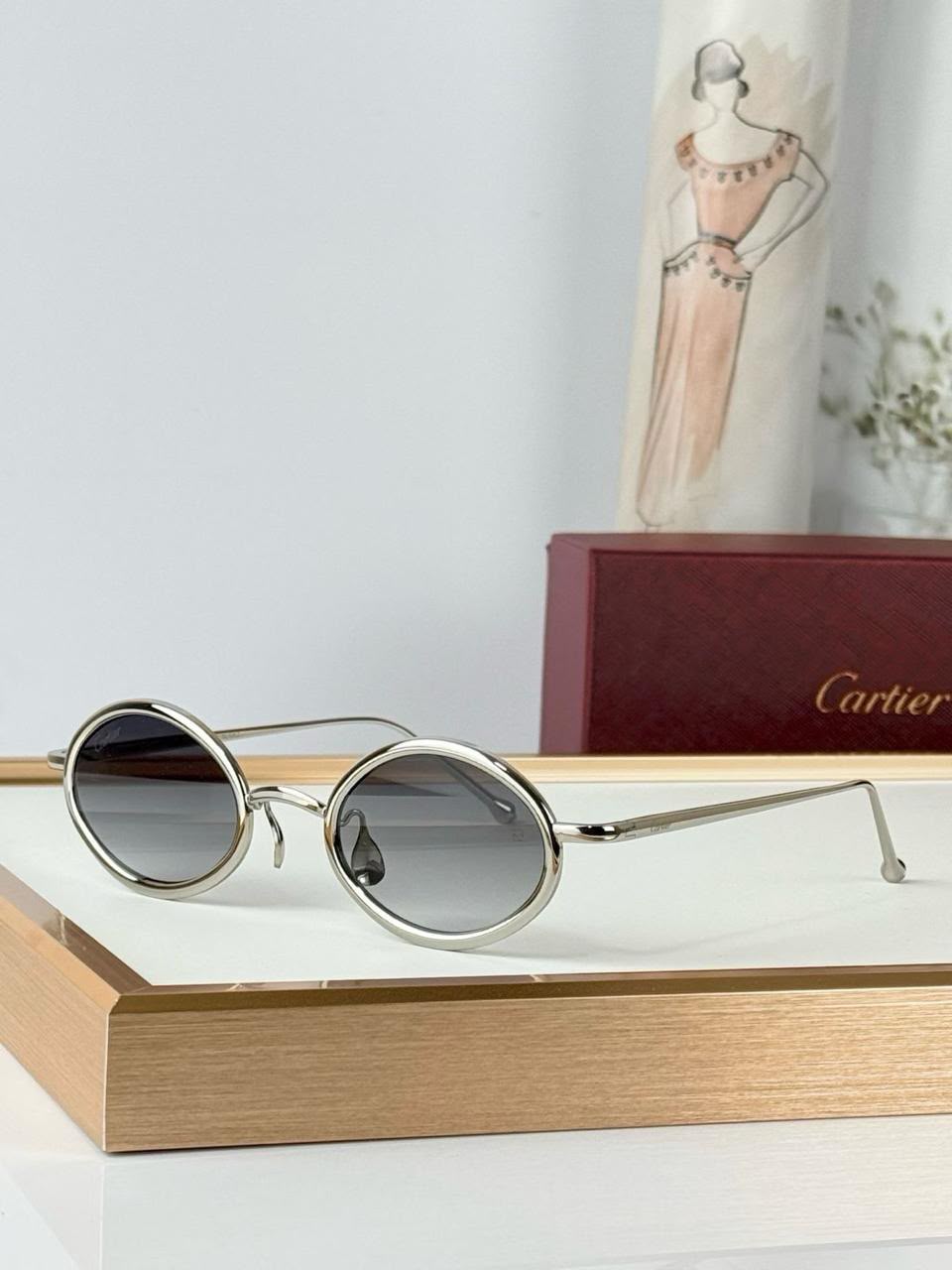 Cartier Oval Metal-Frame Eyewear