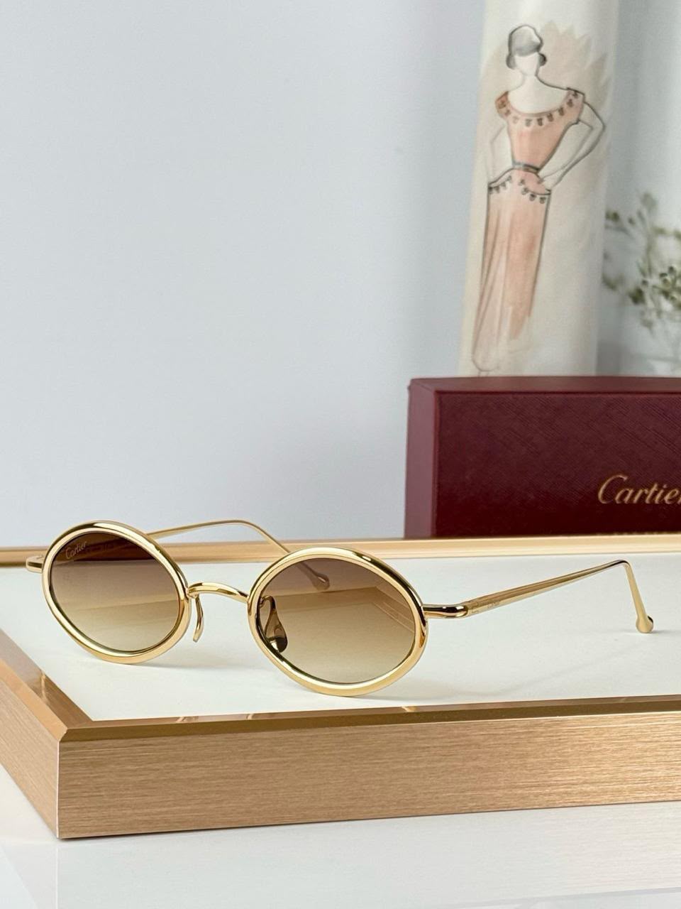Cartier Oval Metal-Frame Eyewear