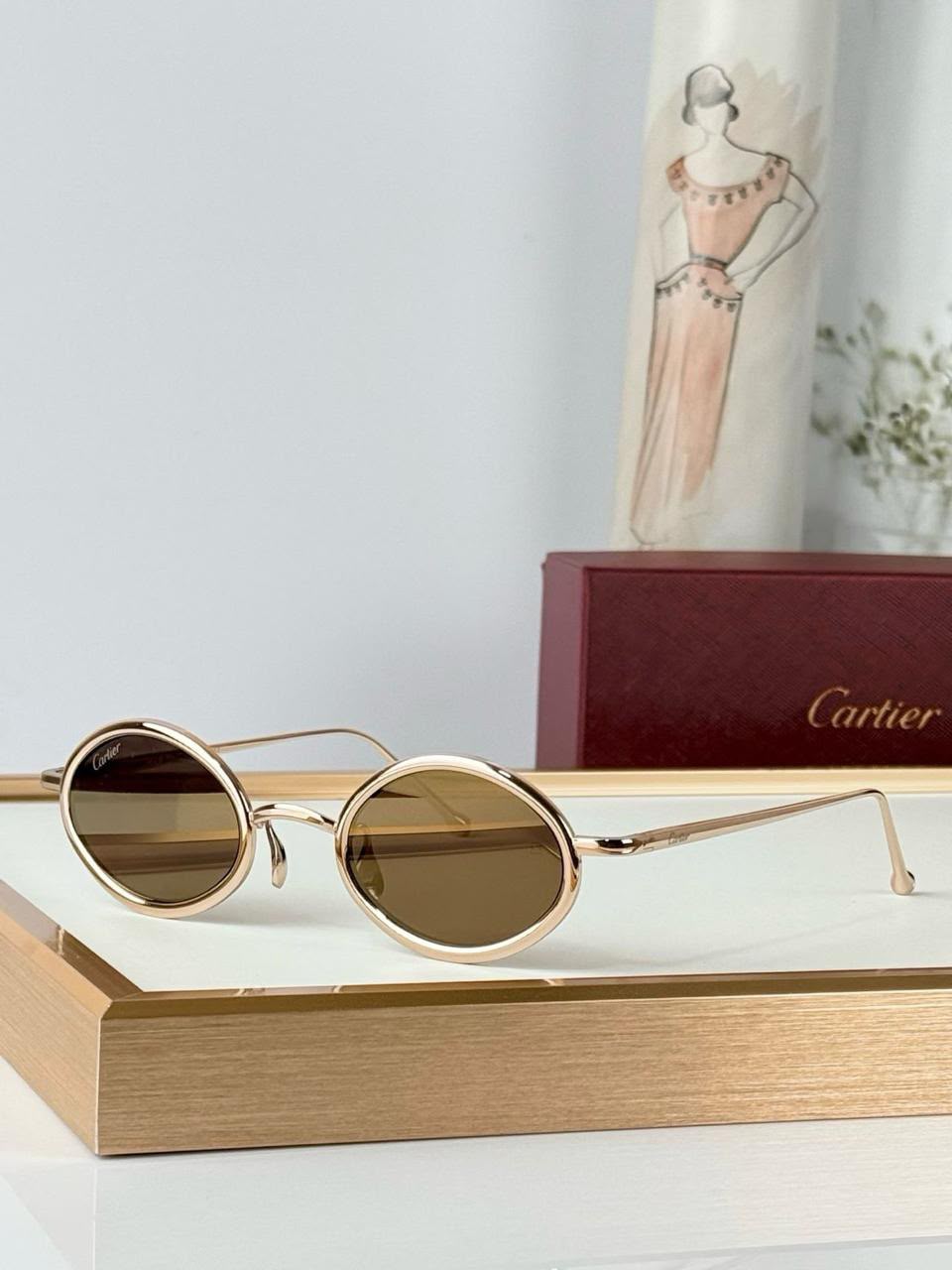 Cartier Oval Metal-Frame Eyewear